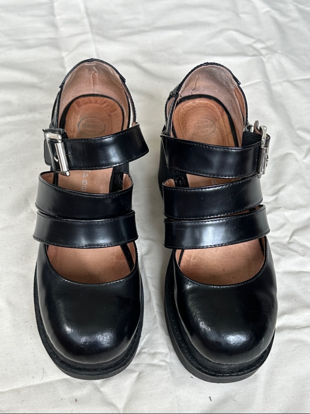 Jeffrey Campbell Black Triple-Strap Platform Mary Janes - Picture 3 of 11